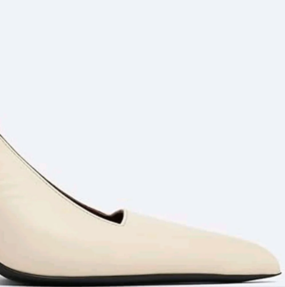 NWT Fashion Kiss Faux Leather Pointed Toe Slingback Stiletto Pump,10.5, Cream/…